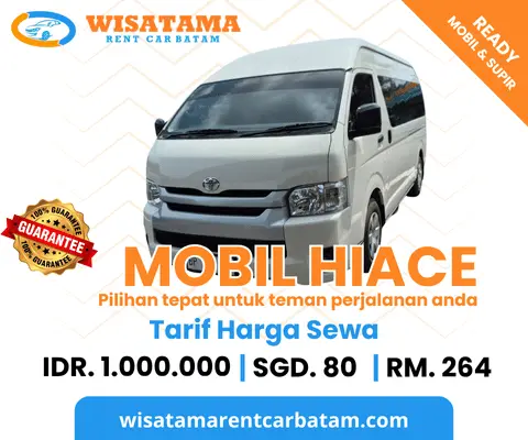 Sewa Toyota Hiace standar di Batam, cocok untuk wisata rombongan