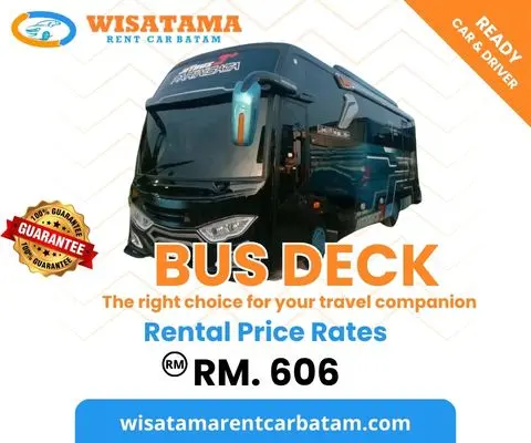 Bus besar dek tinggi untuk rombongan pariwisata di Batam – kapasitas luas dan nyaman