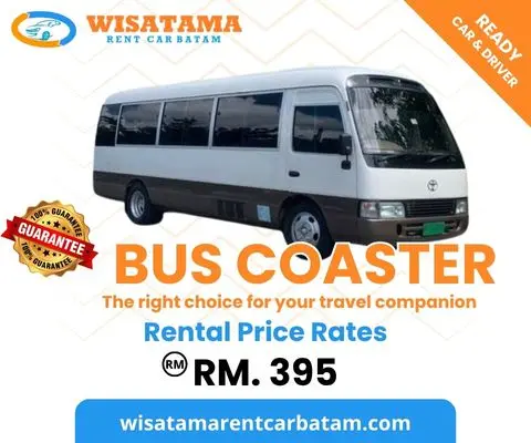 Sewa mobil Coaster harga terjangkau – ideal untuk grup Malaysia liburan ke Batam